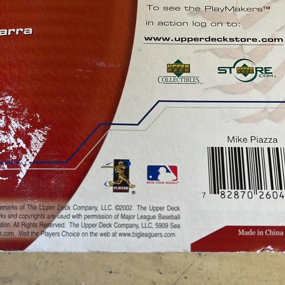 NIB Tall 2002 Play Makers MLB Baseball Mike Piazza Bobblehead & Card - Picture 6 of 6